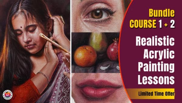 package | Realistic Acrylic Painting 4 Courses Bundle Offer